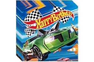 COSORO 20Pcs Racing Car Party Napkins Serviettes,Racing Car Party Decorations Napkin Tissue Racing Car Paper Napkins for for Kids Boys Birthday Table Decorations,Racing Car Theme Birthday Party Supplies