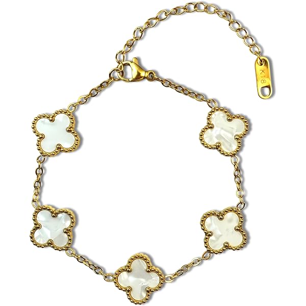 Bracelet Trèfle Plaqué Or - Bijou Unisexe Élégant | Ajustable Et Résistant | Cadeau Romantique & Style Intemporel