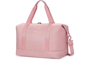 ECOHUB składana Torba podróżna 40x20x25 cm, 20L Lekka Bagaż Podręczny do Samolotu, Torba Kabinowa Ryanair z Wyjmowaną Kieszenią na Mokre Rzeczy, Torba Sportowa PET z Recyklingu Damska Męska(Różowy)