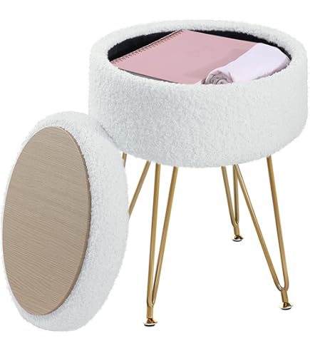 Elbmöbel Schminkhocker Weiß - Holz Hocker Mit Blumenmuster Polster