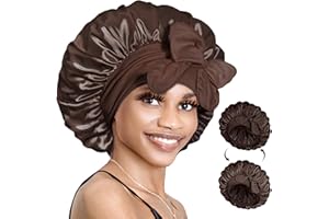 BONNET QUEEN Reversible Satin Bonnet for Sleeping Adjustable Silk Hair Cap for Women Night Head Wrap for Curly Long Braid Tresse Wigs