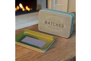 TINIT Matches Tin - Match Storage Box Metal Tin Matchbox Holder Candle Holder Lighter Gift Present (Cream)