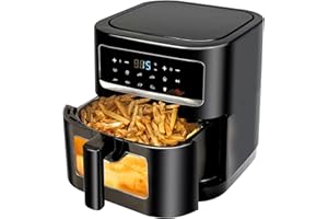‎EMPHSISM Heißluftfritteuse 7L | Airfryer XL mit Sichtfenster, Emphsism 10 in 1 Touchscreen 1800W Air Fryer Temperaturbereich 50-200℃ Eingebaute Beleuchtung, Heißluftfritteuse Klein Fettarmes Weniger Öl Kochen
