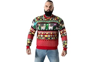 U LOOK UGLY TODAY Brzydki sweter bożonarodzeniowy, męski, uniseks, zabawny, brzydki sweter bożonarodzeniowy, dziergany, świąteczny sweter na Boże Narodzenie