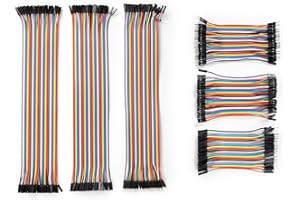 Yakomon 240pcs Multicolored Dupont Wire 40pin Male to Female, 40pin Male to Male, 40pin Female to Female Breadboard Jumper Wires Ribbon Cables Kit for DIY (3 * 10cm+3 * 30cm, MF/MM/FF)