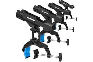 PLUSINNO 2 Pack Boat Fishing Rod Holder Upgraded Fishing Rod Holder with Magnifying Clamp, Innovative Double V Shape Design, Suitable for Boat Fishing