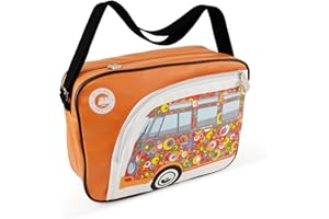 BRISA VW Collection - Volkswagen elegante borsa a tracolla regolabile, unisex, retrò/vintage, Campervan T1 Bus design (similpelle)