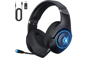 KAPEYDESI Casque Gaming, Casque Gaming sans Fil pour PS5, PS4, PC, 2.4GHz Casque Gamer avec Microphone Stéréo 3D Amovible, Cuffie Bluetooth 5.2, 3,5mm câble Adaptateur pour Xbox Casque