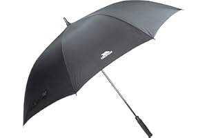 Trespass 30 Inch Automatic Golf Umbrella, Soft Grip Handle Umbrella, Wind Resistant Windproof with Fibreglass Shaft & Ribs Birdie