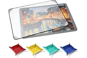 BestOfferBuy Jigsaw Puzzle Board, Portable Mat With Dustproof Cover for Storage and Saving, 30.8 * 22inch for 1000 pcs With 4 Foldable Sorting Trays