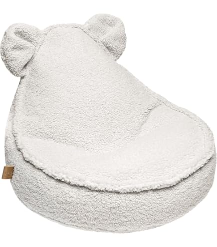 Pouf Orso Per Bambini In Corduroy | Ecru, Morbido E Lavabile | 67x58 Cm - Foto 8