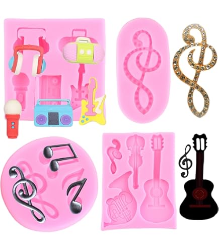 10 Stampini Per Biscotti A Tema Musicale - 1-10 Cm, Plastica Nera - Per Fondente E Decorazioni - Foto 13