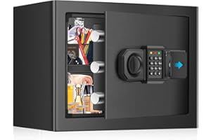 JVTISF 25L Feuerfester Tresor für Zuhause, Feuersicherer Wasserdichter Safe mit Schlüssel, Abnehmbarem Regal und Alarmanlage, Digitaler Tresore für Bargeld Reisepass Dokumente