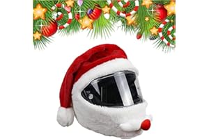 MIKIULY Copri Casco Moto Babbo Natale,Copricasco Integrale Moto Personalizzato,Copricasco Moto,Moto Divertente Custodia Pazzesca,Copricasco Babbo Natale,per Cappelli per Casco Natalizio (Rosso)