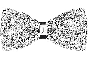 PINEPAN Nœud papillon en strass - Design fin et brillant - Costume de carnaval, Halloween, carnaval, fête à thème