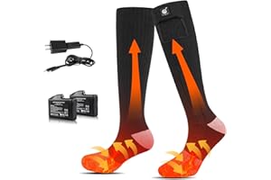 SAVIOR HEAT Podgrzewane skarpety męskie, damskie, skarpety na baterie na zimne stopy, elektryczne, termiczne skarpety kempingowe, ogrzewacze stóp (bardzo duże)