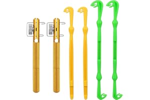 Realure 6 fascette per nodi da pesca, con affilatore a gancio, per pesca in mare, accessori da pesca (metallo, verde, giallo)