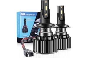 penobon H7 LED Headlight Bulbs 50W 16000LM 6500K Cool White 300% Brightness Conversion Kit for Car and Motocycle Replacement Auto Bulbs for Halogen Lamps and Xenon Kit,2 PCS