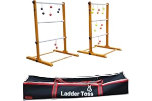 UBER GAMES Ubergames Europe Profi Doppel Leitergolf Spinladder - In Luxus Tasche - echte Golf Bälle - Perfekt Wurfspiel - 4 Sets Bolas - In Luxus Trage Tasche - Sehr Stabil