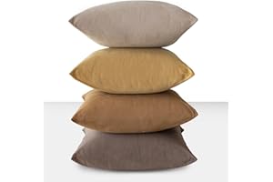 mosayt Kissenhülle 50x50 Beige Braun kissenbezüge Dekokissen Couchkissen Sofakissen Deko Kissen für Wohnzimmer Kinder Winter Herbst Farbverlauf