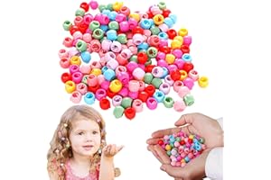 LUKIUP 100 Pièces Mini Perle Cheveux, Perle Cheveux Tresse, Perle a Clipser Cheveux Colorées, Perle pour Cheveux Enfant, Cheveux en Plastique Colorées pour Enfants Filles Femmes
