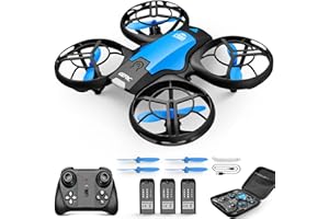 4DRC V8 Mini Drone para Niños, RC Helicopter Quadcopter con Control Remoto, 3D Flips, Modo sin Cabeza, Estabilización de Altitud, 3 Velocidades,3 Baterías, Regalo para Niños y Principiantes