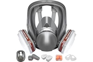 ANUNU Vollschutzmaske Atemschutzmaske, Staubschutzmaske mit Aktivkohle Filter für Malerei schützt, Gas, Farbe, Staub, Chemikalien und anderem Arbeitsschutz