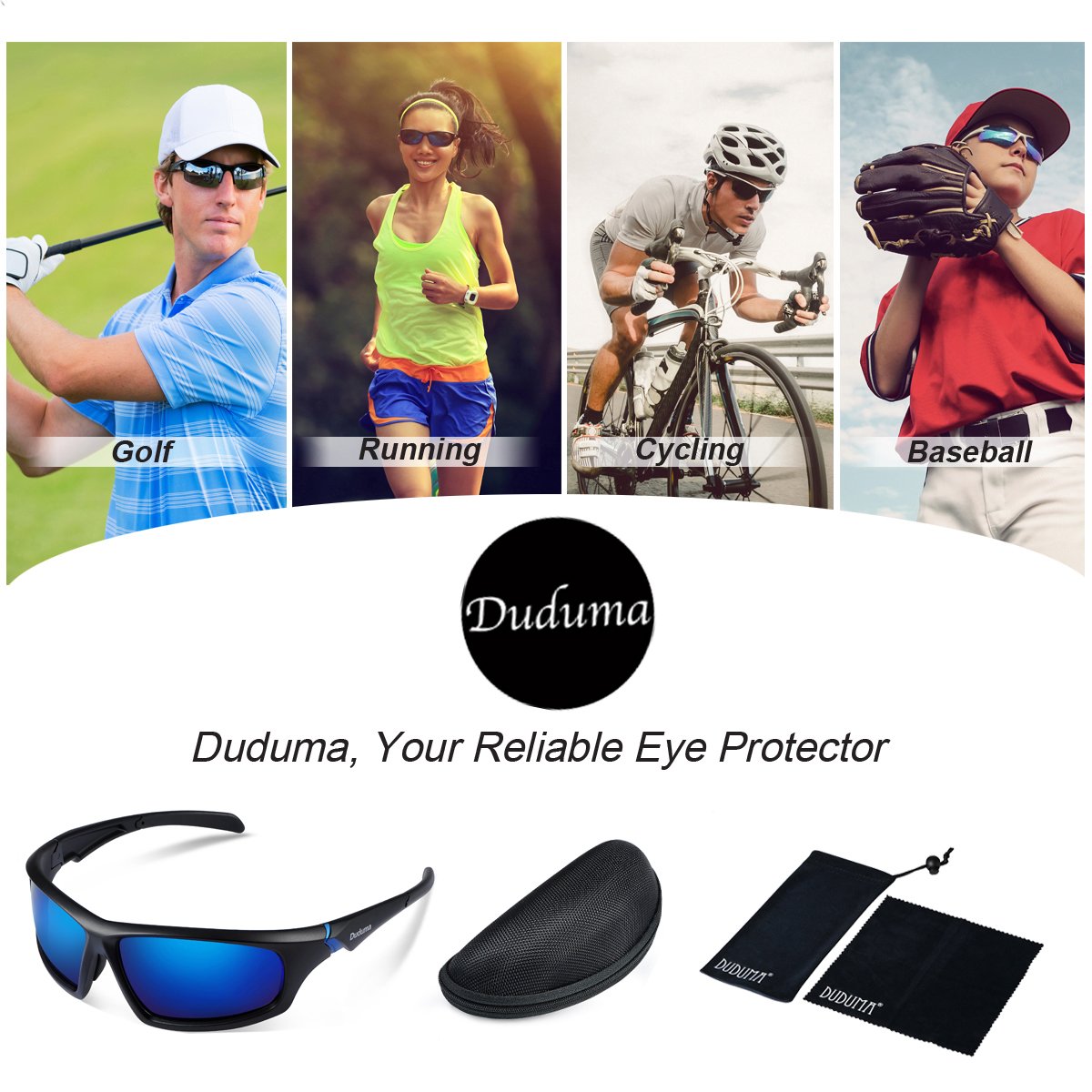 Duduma-Gafas-de-Sol-Deportivas-Polarizadas-Para-Hombre-Perfectas-Para-Esquiar-Golf-Correr-Ciclismo-TR821-Sper-Liviana-Para-Hombre-y-Para-Mujer