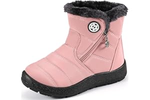 GAATPOT Enfant Bottes d'hiver Fille Garçon Bottes de Neige Doublure Chaud Fourrure Bottes et Bottines Souples Antidérapant