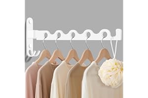 MEIJO Kleiderhaken Klappbar, Wand Kleiderständer Klapphaken Wandhaken Balkon Kleiderhaken für Waschküche Schlafzimmer Badezimmer (Weiß)