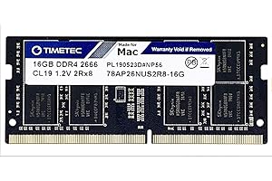 Timetec 16GB Compatible para Apple DDR4 2666MHz para Mediados de 2020 iMac20.1/20.2/Mediados de 2019 iMac19.1 27 Pulgadas con Pantalla Retina 5K, Finales de 2018 Mac Mini (8.1) PC4-21333/PC4-21300
