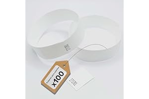 EUROPABAND Juego de 100 pulseras tyvek para identificación en eventos y fiestas – resistentes a las roturas e impermeables (blanco)