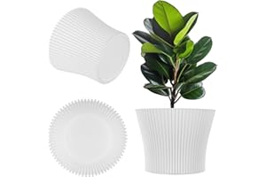 KADAX Pot de fleurs en plastique, pour plantes grasses et herbes, moderne, pour intérieur et extérieur (blanc, 13,5 cm)
