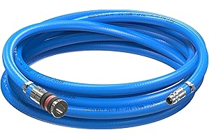 AUPROTEC Set di tubi per aria compressa, 13 mm, diametro interno, 3 m, tubo in PVC, con giunto di sicurezza S2000, per compressore ad aria compressa, tubo flessibile