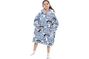 Tolaler Bluza Koc z kapturem Super miękki koc termiczny z kapturem Dziecięcy koc z kapturem z kieszenią Odpowiedni dla chłopców i dziewcząt