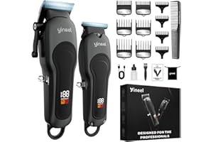 Yineel Tondeuse Cheveux Hommes Professionnelle, Kit Tondeuse Barbe et Cheveux sans Fil, Tondeuse Électrique avec Lame Céramique et Coupe-Cheveux de Précision, Cadeau pour Homme/Femme/Famille/Barbiers