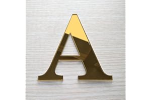 Adzif.biz Le sticker de decoration Lettre Miroir Or Décorative Plexigglas. Lettrage Or Adhésif Plastique. Lettre Autocollante pour Prénom, Décoration Mariage, Enseigne