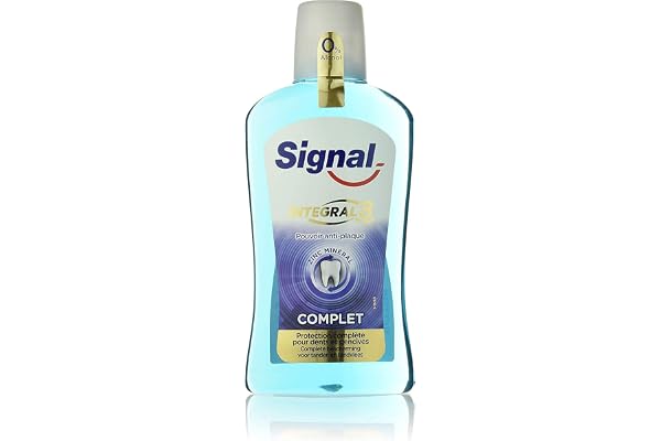 SIGNAL - Bain de Bouche Intégral 8 Anti-Plaque - Lutte contre les bactéries et la plaque dentaire - Haleine fraiche longue durée - Sans Alcool - 500ml