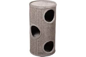 Rascador para Gatos – Torre para Gatos Flamingo Greta – 36x36x70 cm – Torre Estable con 3 Pisos, Cojines Suaves y Superficie de sisal
