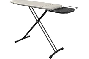 LAURASTAR Table à repasser Comfortboard Beige , 38cm x 120cm, 100% coton, Idéale pour Centrales Vapeur, Hauteur Réglable, Repose-fer, Système de Fermeture Securisé, Rangement Facile