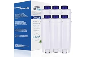 GOLDEN ICEPURE Filtr do wody w pełni automatyczny ekspres do kawy do Delonghi zamiennik filtra wody De'Longhi DLSC002, SER3017 i 5513292811, kompatybilny z De Longhi, ECAM, ESAM, ETAM, BCO, seria EC