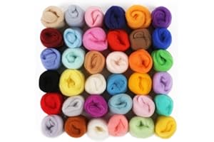 Lance Home Kit Laine Feutre 36 couleurs pelote de laine à tricoter Set avec 10 aiguilles de feutre + Poignée de bois + bouteille pour aiguilles + Mousse Pad pour petits boulots créatifs DIY A