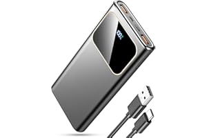 COUCUR 2025 External Battery Fast Charging Power Bank Bateria Externa Carga Rapida 10000mAh Energía de Respaldo 22.5W Cargador Portatil con Patalla LED para Batería Portátil iPhone 16 15 14 13,para Samsung