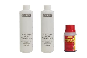 N. 2 MISURINI PER OLIO CON TAPPO - DOSATORE PER MISCELA DA 2% A 6% + in omaggio N. 1 EUREX POWER SINT 100% SINTETICO ML100