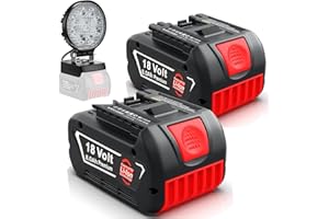 BONADGET 2X Batterie de Rechange pour Bosch 18V 8000mAh+Lampe de Travail Li-ION Batterie d'outils pour Bosch 18V BAT618 BAT618G BAT619 BAT619G BAT610G BAT610 BAT609 BAT609G BAT612 BAT622