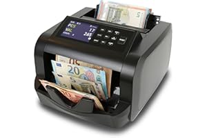 Monepass France - Compteuse de billets + VALORISATRICE sur liasse Mélangée - Sextuple détection UV/MGI/MGT/IR/3D/DEN - Garantie 2 ans