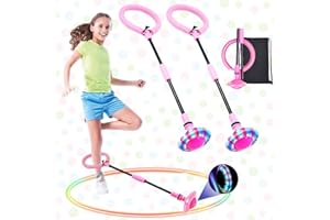 SUNSHINE SMILE Shine Bola de Salto de Tobillo, Plegable Anillo de Salto Intermitente, Colorida Flash Bola de Salto, Pelota de Salto Deportiva, Colorida Anillo de Salto de Tobillo, Flash LED Saltar Bola para Niños