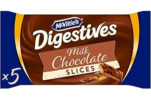 McVitie's Digestives Milk Chocolate Slices, 5 Slices, 124 g (Pack of 1)