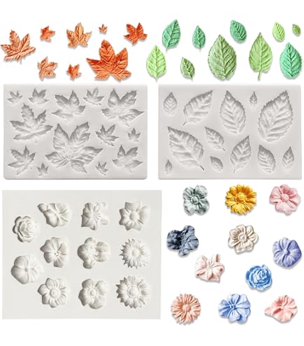 Moules Silicone Fleurs 3D - 8 Formes Pour Décorations Gâteaux, Résine, Chocolat