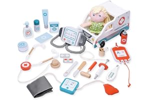 Kidmigo Arztkoffer für Kinder, 22-teiliges Spielzeug Rollenspiel Set, Doktor Spielset Kit mit Stethoskop und Krankenwagen, Geschenk für ab 3 Jahren